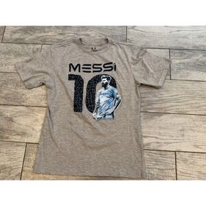 Messi Tee Shirt Graphic T-Shirt Large 14 16 Short Sleeve Futbol Soccer Youth
